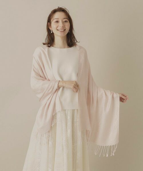 ITS'DEMO / イッツデモ マフラー・ショール・スヌード・ストール | 【手洗い可／UV】薄手ダマスクジャガードストール | 詳細4