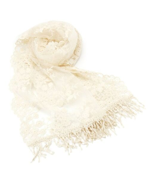 ITS'DEMO / イッツデモ マフラー・ショール・スヌード・ストール | 【手洗い可】花柄レースストール | 詳細1