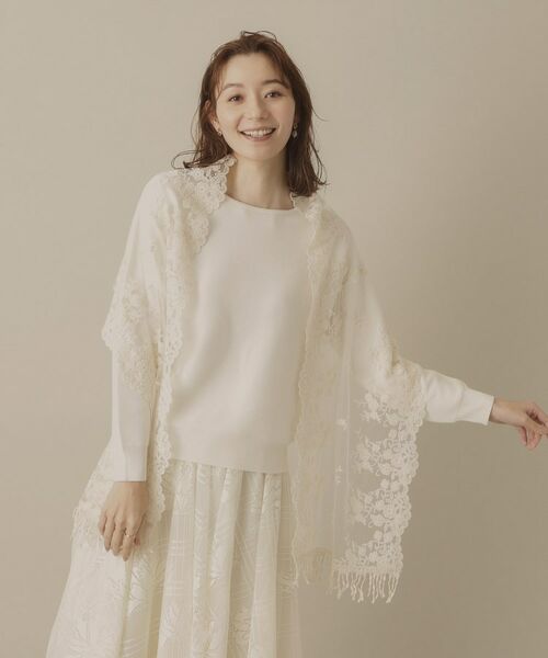 ITS'DEMO / イッツデモ マフラー・ショール・スヌード・ストール | 【手洗い可】花柄レースストール | 詳細5
