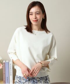 ITS'DEMO / イッツデモ ニット・セーター | 【縮みに強い／洗濯機OK】ボートネック天竺ドルマンニット