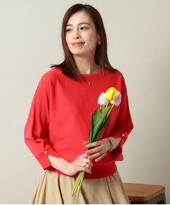 ITS'DEMO / イッツデモ ニット・セーター | 【縮みに強い／洗濯機OK】ボートネック天竺ドルマンニット