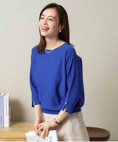 ITS'DEMO / イッツデモ ニット・セーター | 【縮みに強い／洗濯機OK】ボートネック天竺ドルマンニット