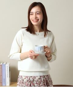 ITS'DEMO / イッツデモ ニット・セーター | 【縮みに強い／洗濯機OK】編地切替ボートネックニット