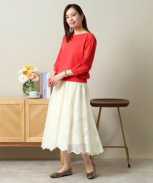 ITS'DEMO / イッツデモ ニット・セーター | 【縮みに強い／洗濯機OK】編地切替ボートネックニット | 詳細13