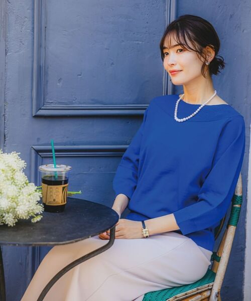 ITS'DEMO / イッツデモ ニット・セーター | 【縮みに強い／洗濯機OK】編地切替ボートネックニット | 詳細2