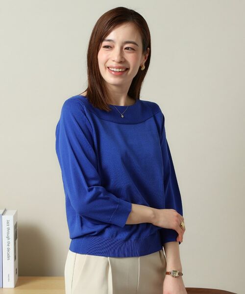 ITS'DEMO / イッツデモ ニット・セーター | 【縮みに強い／洗濯機OK】編地切替ボートネックニット | 詳細20