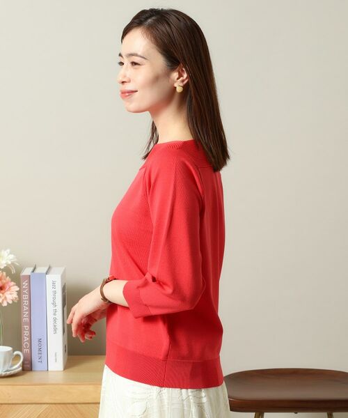 ITS'DEMO / イッツデモ ニット・セーター | 【縮みに強い／洗濯機OK】編地切替ボートネックニット | 詳細24