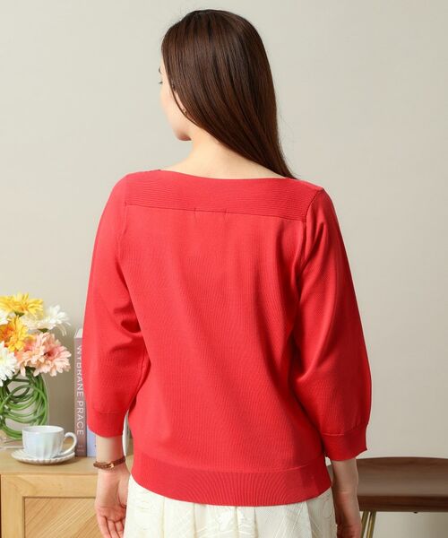 ITS'DEMO / イッツデモ ニット・セーター | 【縮みに強い／洗濯機OK】編地切替ボートネックニット | 詳細25