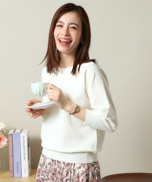 ITS'DEMO / イッツデモ ニット・セーター | 【縮みに強い／洗濯機OK】編地切替ボートネックニット | 詳細4