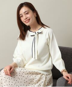 ITS'DEMO / イッツデモ ニット・セーター | 【縮みに強い／洗濯機OK】ボウタイリボンニット