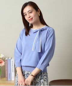 ITS'DEMO / イッツデモ ニット・セーター | 【縮みに強い／洗濯機OK】ボウタイリボンニット