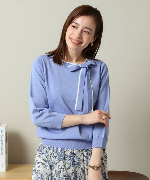 ITS'DEMO / イッツデモ ニット・セーター | 【縮みに強い／洗濯機OK】ボウタイリボンニット | 詳細12