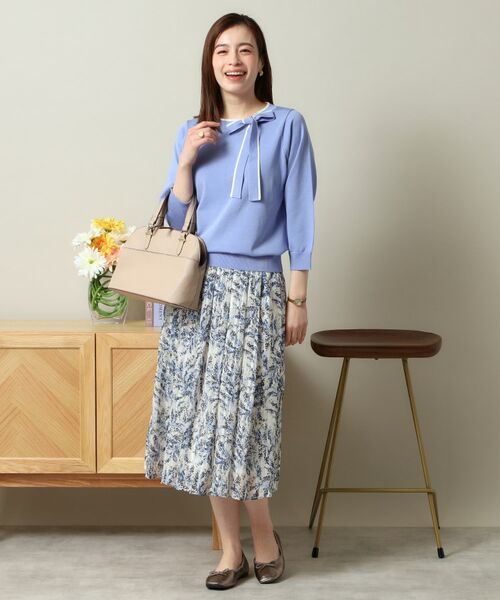 ITS'DEMO / イッツデモ ニット・セーター | 【縮みに強い／洗濯機OK】ボウタイリボンニット | 詳細13