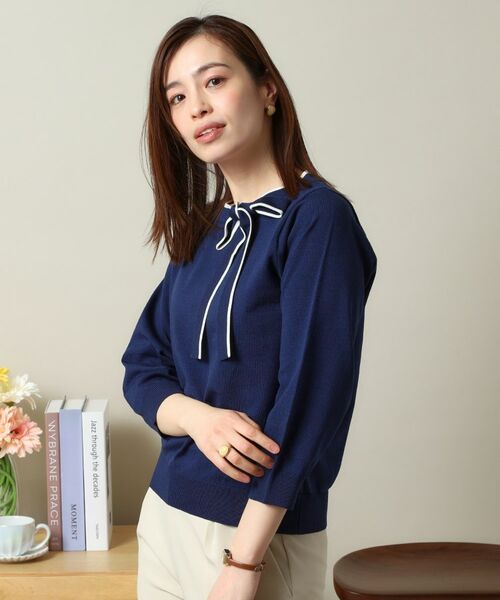 ITS'DEMO / イッツデモ ニット・セーター | 【縮みに強い／洗濯機OK】ボウタイリボンニット | 詳細15