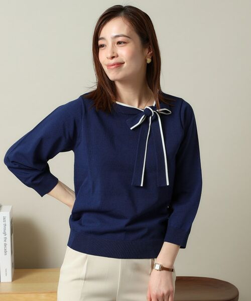 ITS'DEMO / イッツデモ ニット・セーター | 【縮みに強い／洗濯機OK】ボウタイリボンニット | 詳細16