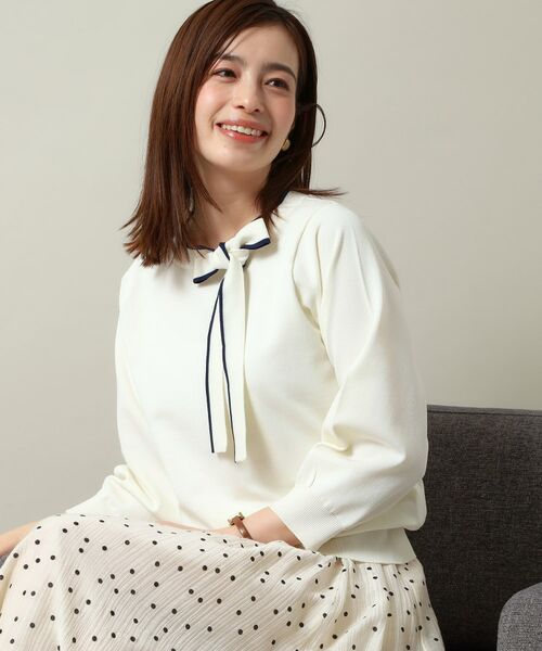 ITS'DEMO / イッツデモ ニット・セーター | 【縮みに強い／洗濯機OK】ボウタイリボンニット | 詳細3