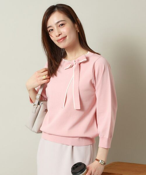 ITS'DEMO / イッツデモ ニット・セーター | 【縮みに強い／洗濯機OK】ボウタイリボンニット | 詳細8