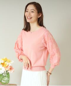 ITS'DEMO / イッツデモ ニット・セーター | 【通勤／手洗い可】袖レースニット