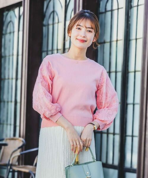 ITS'DEMO / イッツデモ ニット・セーター | 【通勤／手洗い可】袖レースニット | 詳細1