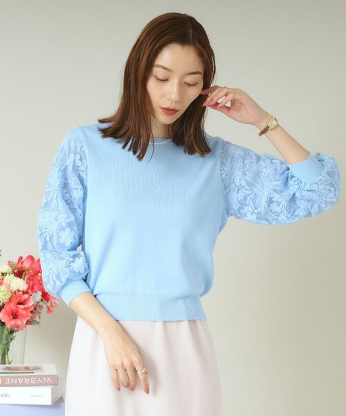 ITS'DEMO / イッツデモ ニット・セーター | 【通勤／手洗い可】袖レースニット | 詳細12