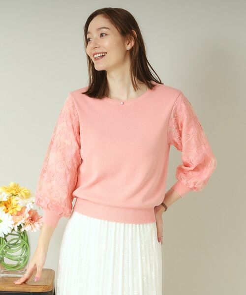 ITS'DEMO / イッツデモ ニット・セーター | 【通勤／手洗い可】袖レースニット | 詳細16