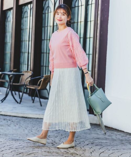 ITS'DEMO / イッツデモ ニット・セーター | 【通勤／手洗い可】袖レースニット | 詳細2