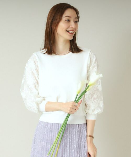 ITS'DEMO / イッツデモ ニット・セーター | 【通勤／手洗い可】袖レースニット | 詳細4