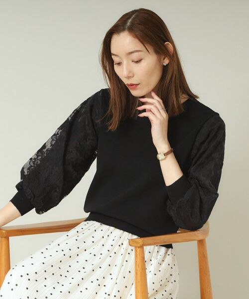 ITS'DEMO / イッツデモ ニット・セーター | 【通勤／手洗い可】袖レースニット | 詳細8