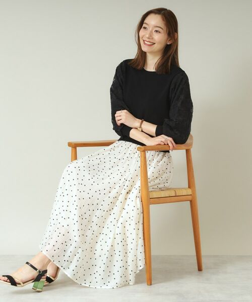 ITS'DEMO / イッツデモ ニット・セーター | 【通勤／手洗い可】袖レースニット | 詳細9