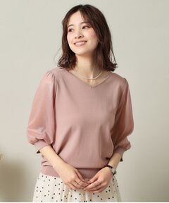 ITS'DEMO / イッツデモ ニット・セーター | 【UVケア／接触冷感／アンチピリング／洗濯機OK】袖シアーニット