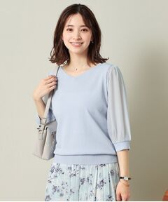 ITS'DEMO / イッツデモ ニット・セーター | 【UVケア／接触冷感／アンチピリング／洗濯機OK】袖シアーニット