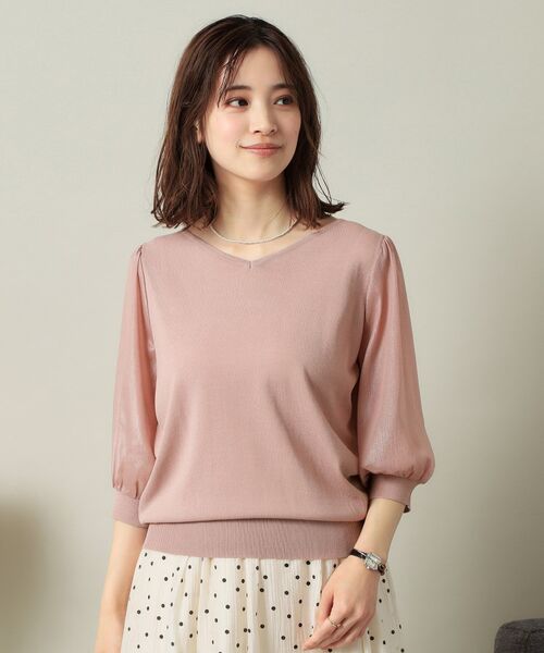 ITS'DEMO / イッツデモ ニット・セーター | 【UVケア／接触冷感／アンチピリング／洗濯機OK】袖シアーニット | 詳細11