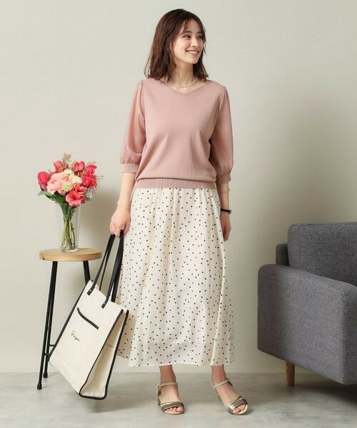 ITS'DEMO / イッツデモ ニット・セーター | 【UVケア／接触冷感／アンチピリング／洗濯機OK】袖シアーニット | 詳細13