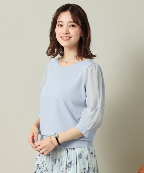 ITS'DEMO / イッツデモ ニット・セーター | 【UVケア／接触冷感／アンチピリング／洗濯機OK】袖シアーニット | 詳細16