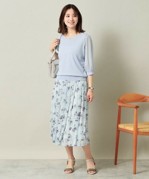 ITS'DEMO / イッツデモ ニット・セーター | 【UVケア／接触冷感／アンチピリング／洗濯機OK】袖シアーニット | 詳細17