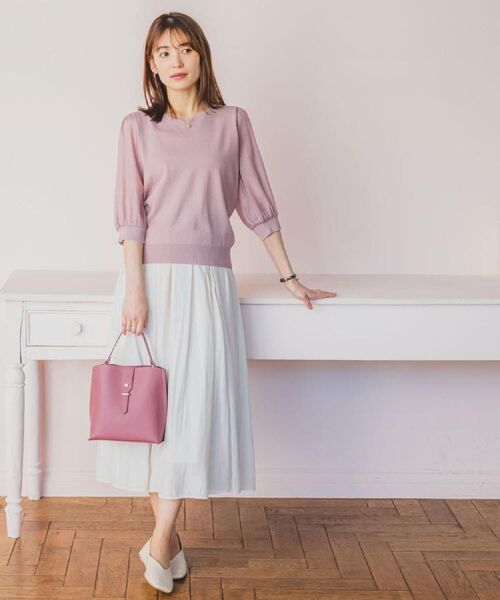 ITS'DEMO / イッツデモ ニット・セーター | 【UVケア／接触冷感／アンチピリング／洗濯機OK】袖シアーニット | 詳細2