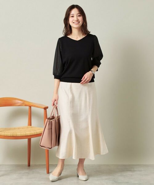 ITS'DEMO / イッツデモ ニット・セーター | 【UVケア／接触冷感／アンチピリング／洗濯機OK】袖シアーニット | 詳細9