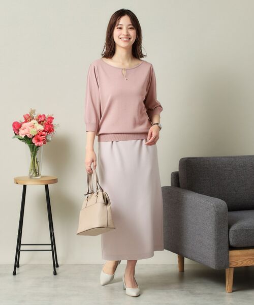 ITS'DEMO / イッツデモ ニット・セーター | 【UVケア／接触冷感／アンチピリング／洗濯機OK】キーネックニット | 詳細13