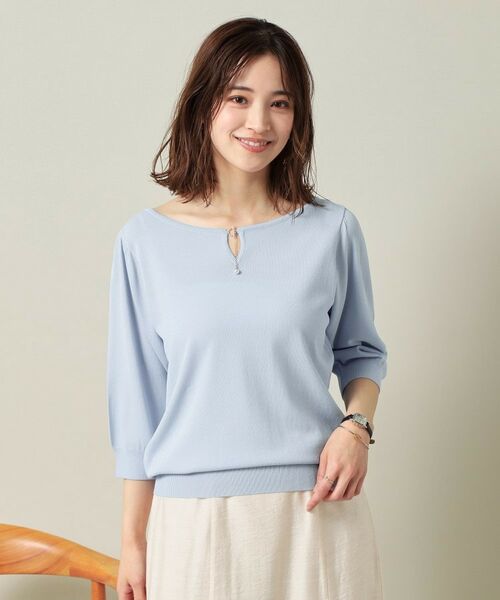 ITS'DEMO / イッツデモ ニット・セーター | 【UVケア／接触冷感／アンチピリング／洗濯機OK】キーネックニット | 詳細15