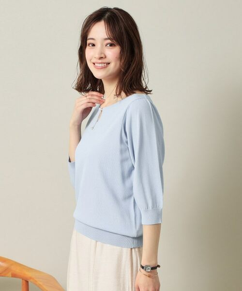 ITS'DEMO / イッツデモ ニット・セーター | 【UVケア／接触冷感／アンチピリング／洗濯機OK】キーネックニット | 詳細16