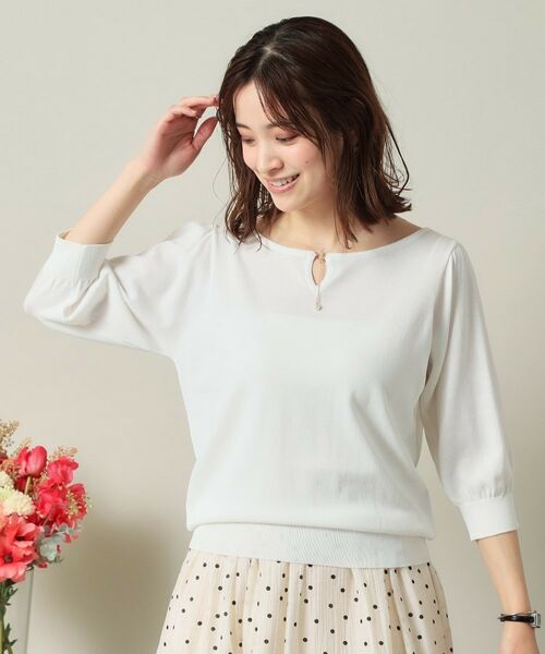 ITS'DEMO / イッツデモ ニット・セーター | 【UVケア／接触冷感／アンチピリング／洗濯機OK】キーネックニット | 詳細4