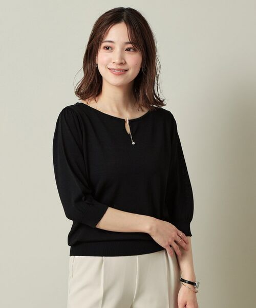 ITS'DEMO / イッツデモ ニット・セーター | 【UVケア／接触冷感／アンチピリング／洗濯機OK】キーネックニット | 詳細7