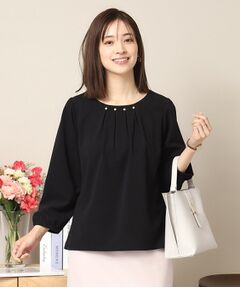 ITS'DEMO / イッツデモ シャツ・ブラウス | 【通勤／手洗い可】カットジョーゼットタックプルオーバー