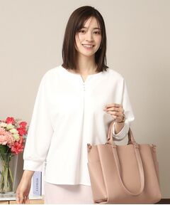 ITS'DEMO / イッツデモ シャツ・ブラウス | 【通勤／手洗い可】カットジョーゼットキーネックプルオーバー