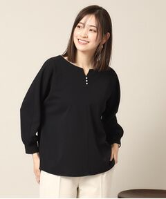 ITS'DEMO / イッツデモ シャツ・ブラウス | 【通勤／手洗い可】カットジョーゼットキーネックプルオーバー