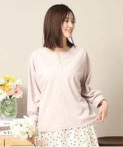 ITS'DEMO / イッツデモ シャツ・ブラウス | 【通勤／手洗い可】カットジョーゼットキーネックプルオーバー