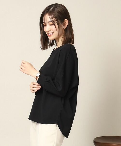 ITS'DEMO / イッツデモ シャツ・ブラウス | 【通勤／手洗い可】カットジョーゼットキーネックプルオーバー | 詳細1