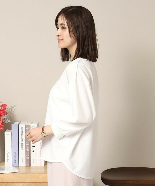 ITS'DEMO / イッツデモ シャツ・ブラウス | 【通勤／手洗い可】カットジョーゼットキーネックプルオーバー | 詳細14