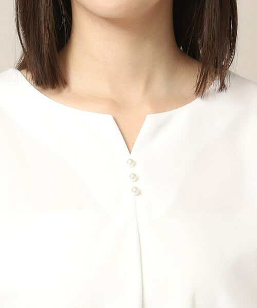 ITS'DEMO / イッツデモ シャツ・ブラウス | 【通勤／手洗い可】カットジョーゼットキーネックプルオーバー | 詳細16