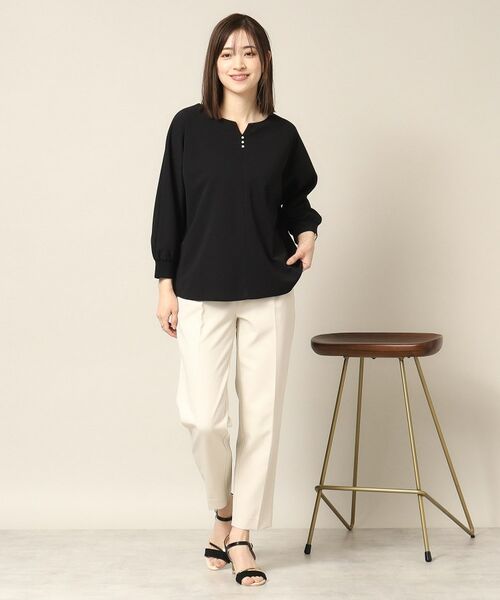 ITS'DEMO / イッツデモ シャツ・ブラウス | 【通勤／手洗い可】カットジョーゼットキーネックプルオーバー | 詳細2